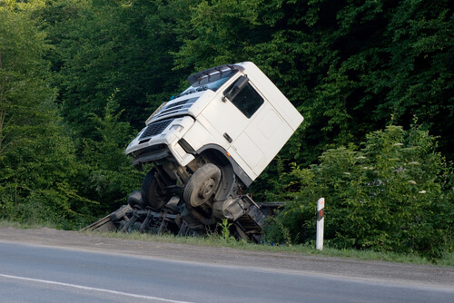 A tractor trailer after an accident in Florida.